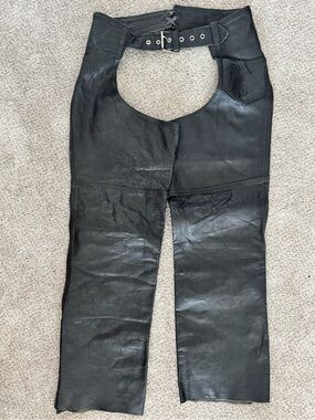 Unik Black Leather chaps with Front Pocket